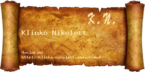 Klinko Nikolett névjegykártya