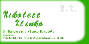 nikolett klinko business card